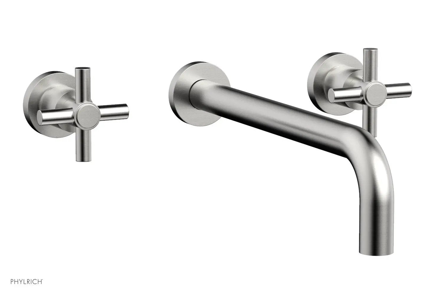 Phylrich BASIC Wall Tub Set 12" Spout - Tubular Cross Handles by Phylrich