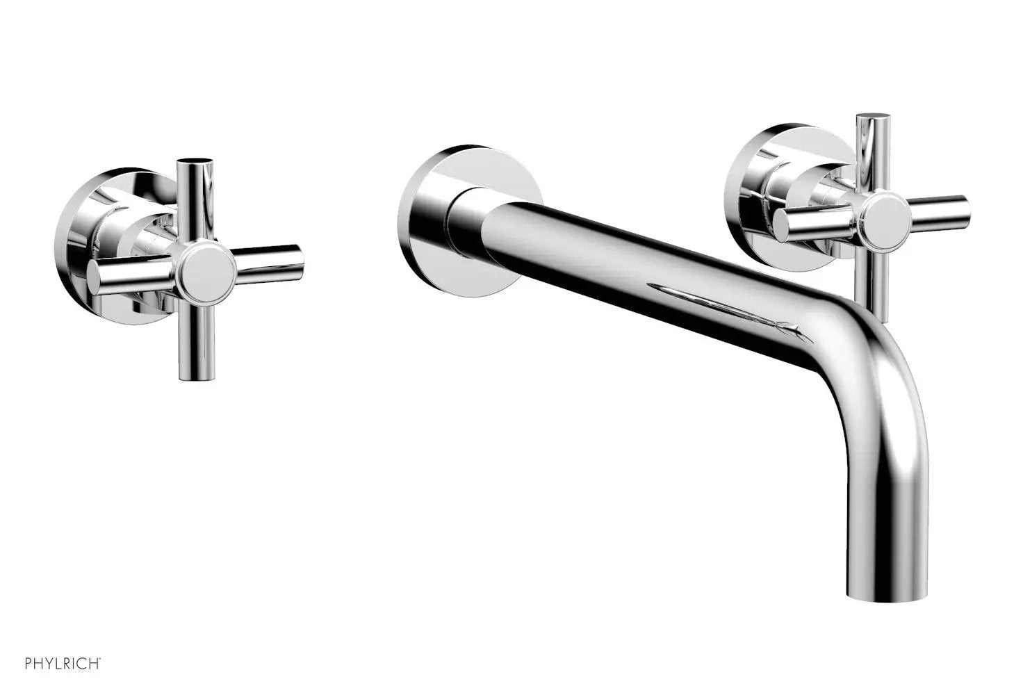 polished chrome wall tub set