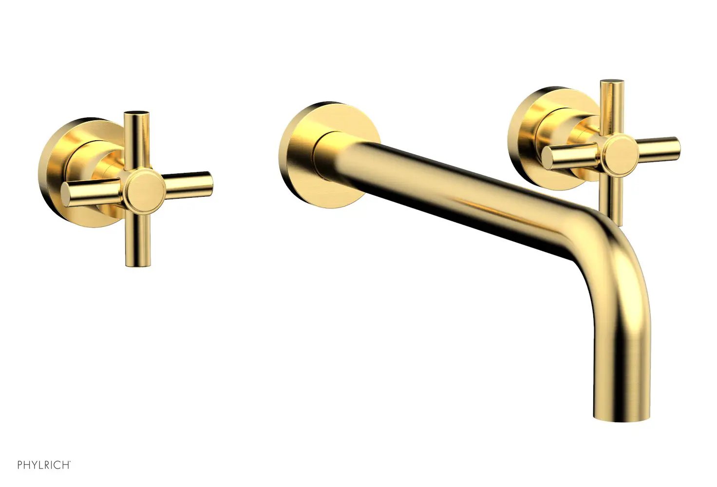 Phylrich BASIC Wall Tub Set 12" Spout - Tubular Cross Handles by Phylrich