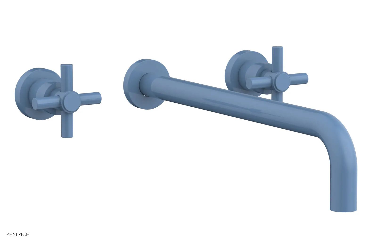 Phylrich BASIC Wall Tub Set 14" Spout - Tubular Cross Handles by Phylrich