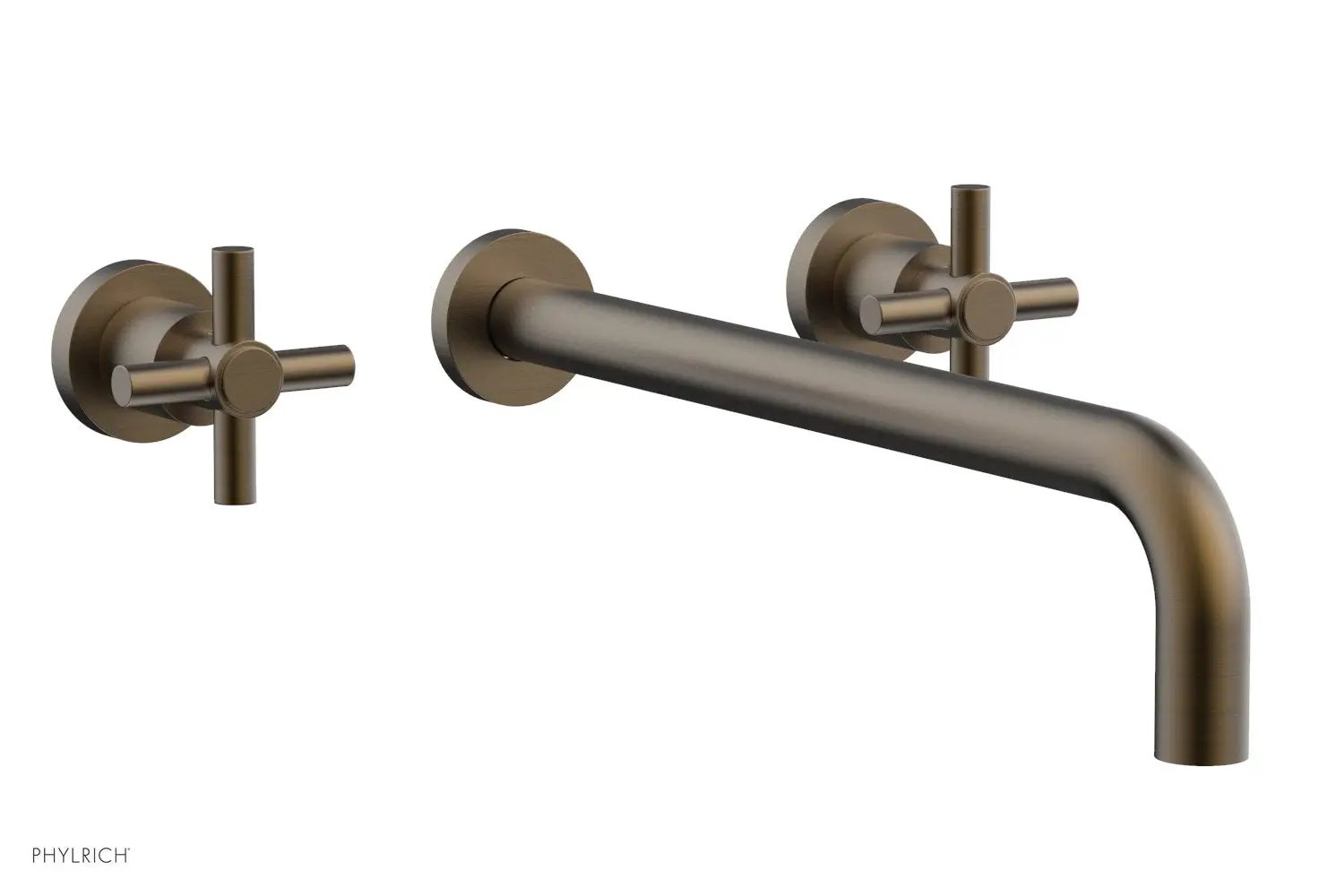 Phylrich BASIC Wall Tub Set 14" Spout - Tubular Cross Handles by Phylrich