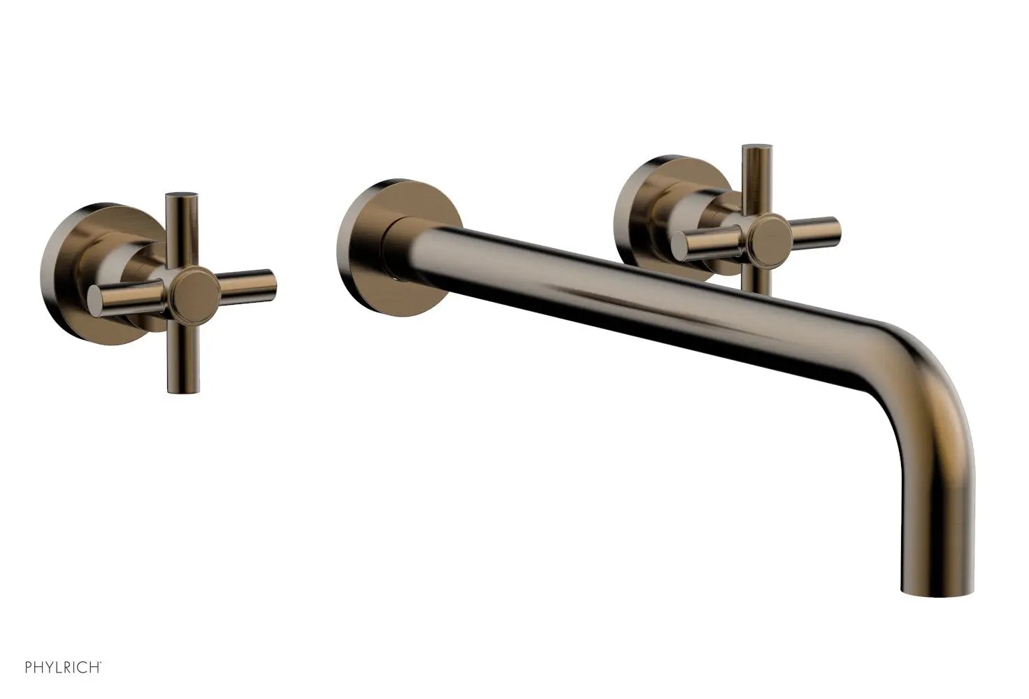 Phylrich BASIC Wall Tub Set 14" Spout - Tubular Cross Handles by Phylrich