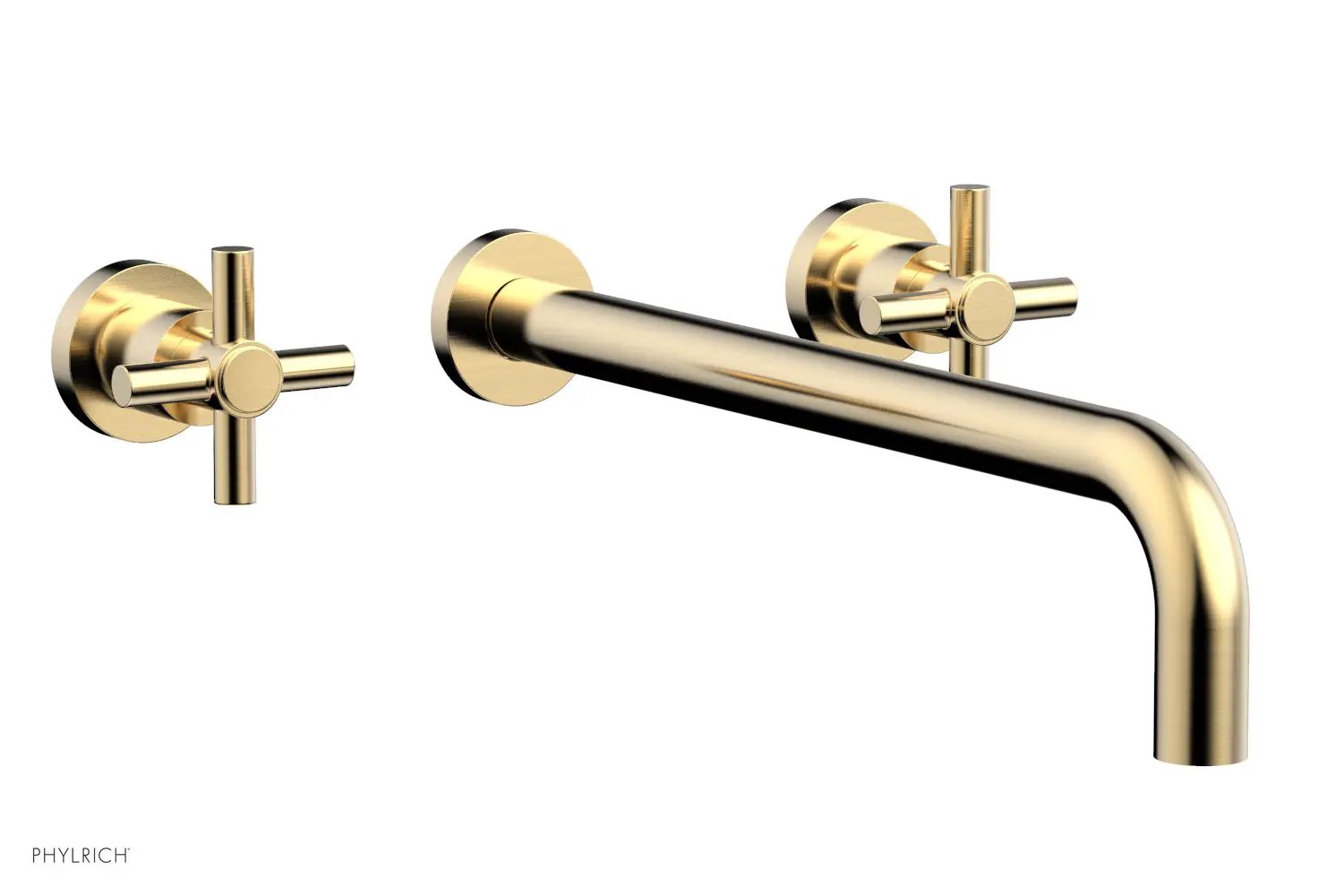 Phylrich BASIC Wall Tub Set 14" Spout - Tubular Cross Handles by Phylrich