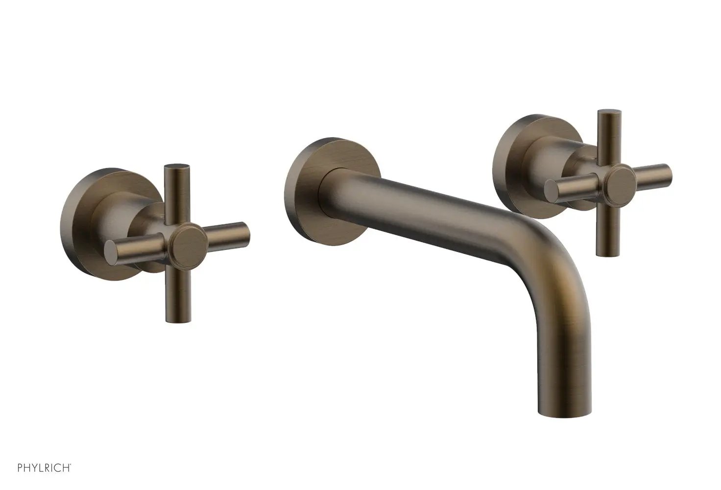 Phylrich BASIC Wall Tub Set Tubular Cross Handles by Phylrich