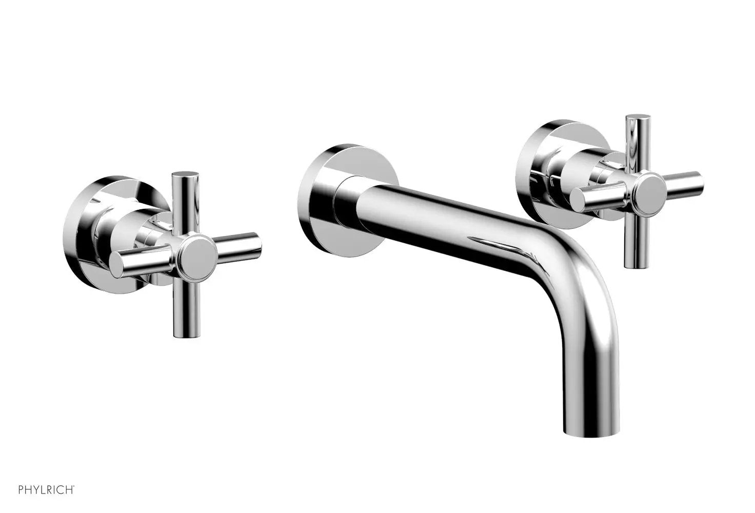 polished chrome wall tub set
