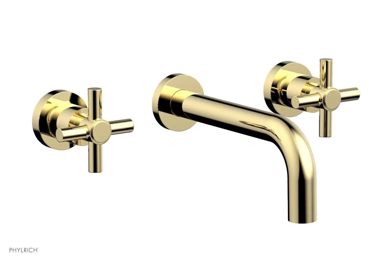 Phylrich BASIC Wall Tub Set Tubular Cross Handles by Phylrich