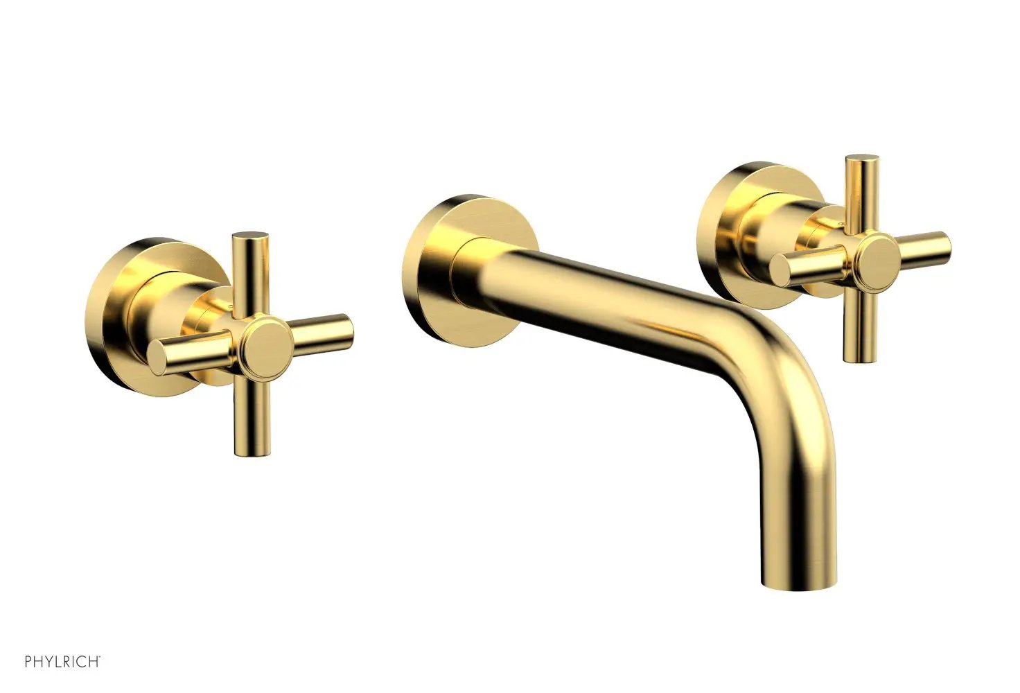 Phylrich BASIC Wall Tub Set Tubular Cross Handles by Phylrich