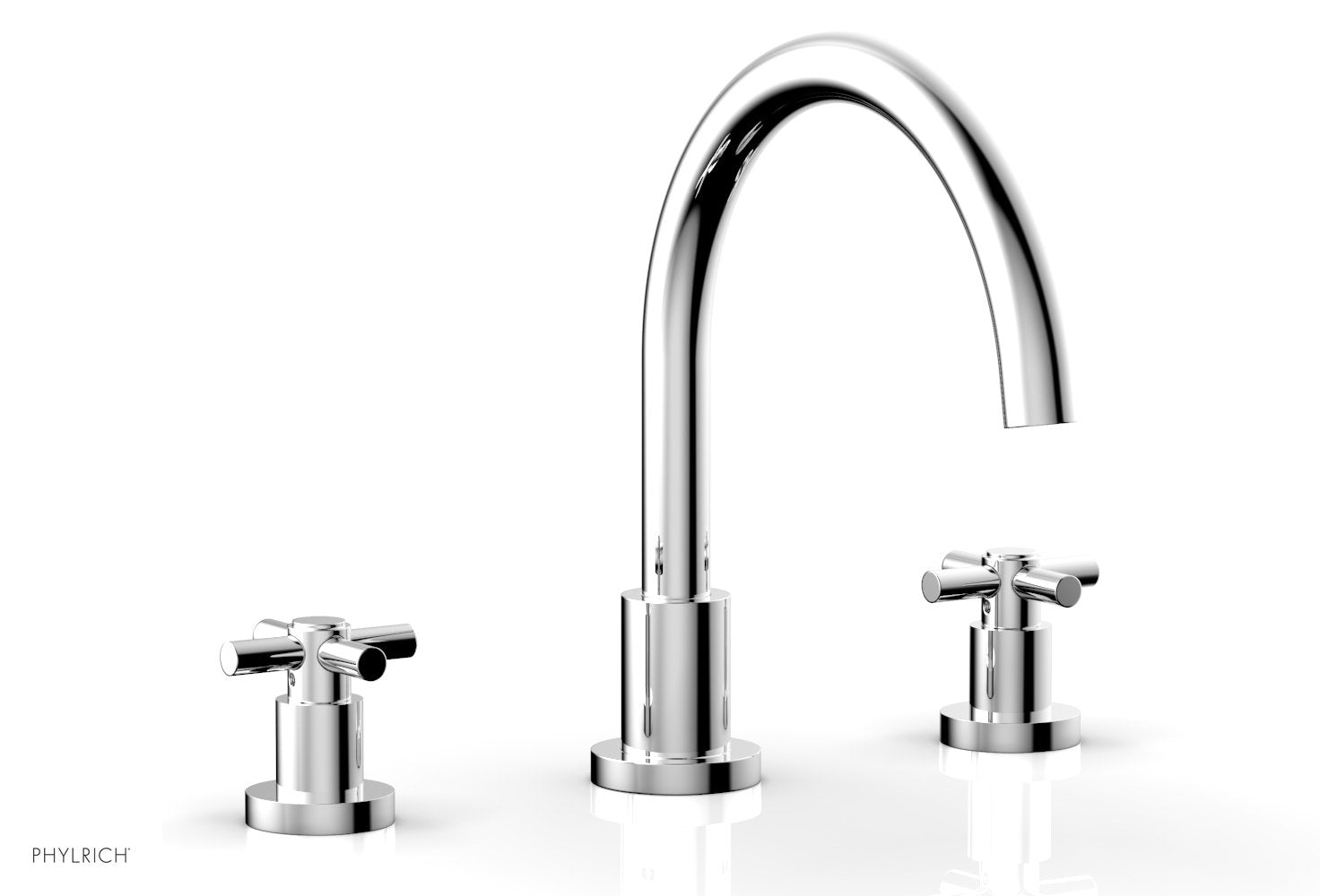 polished chrome deck tub set