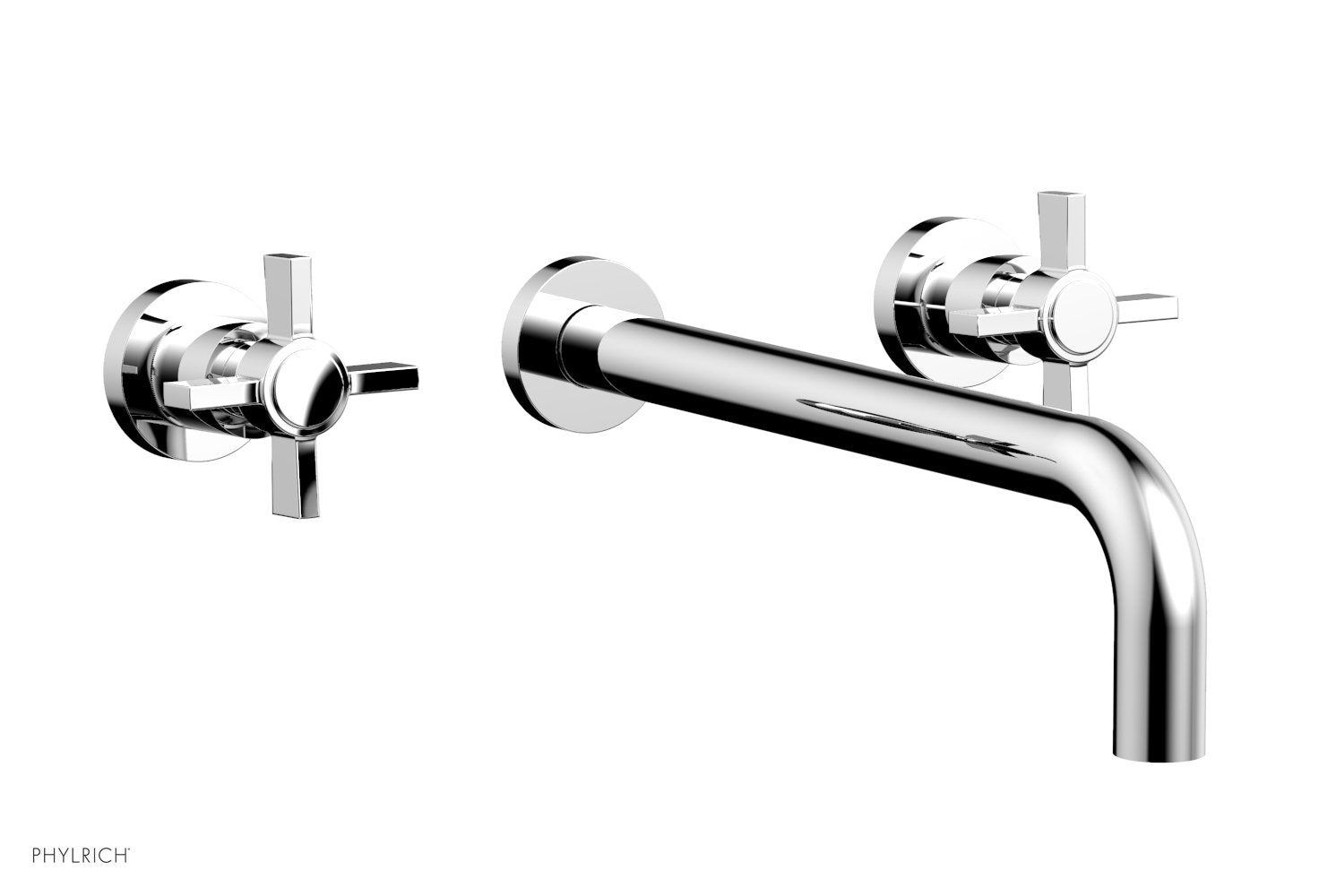 polished chrome wall tub set