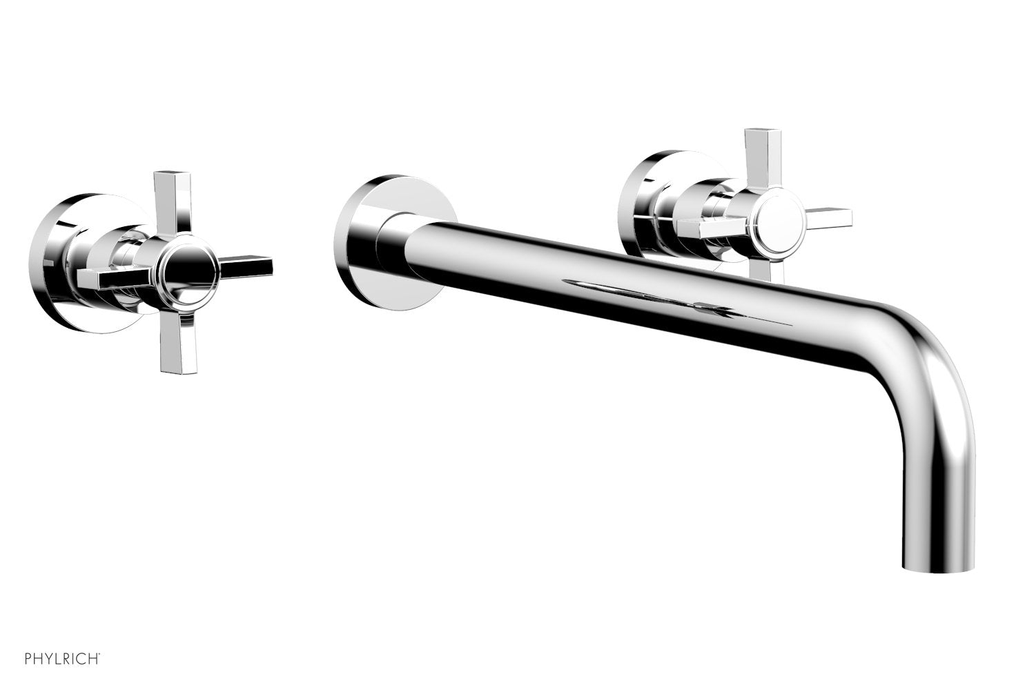 polished chrome wall tub set