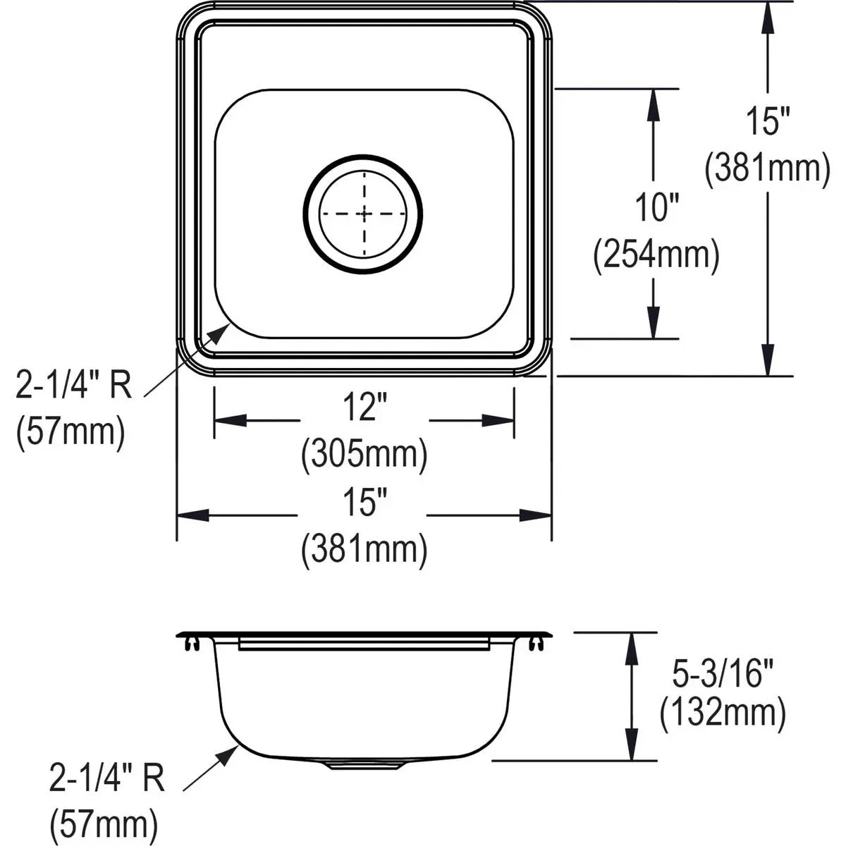 satin single bowl drop-in bar sink