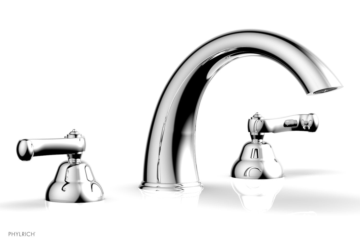 polished chrome deck tub set