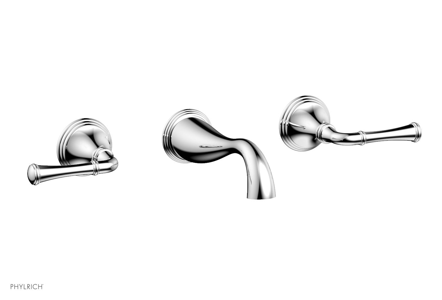polished chrome wall tub set