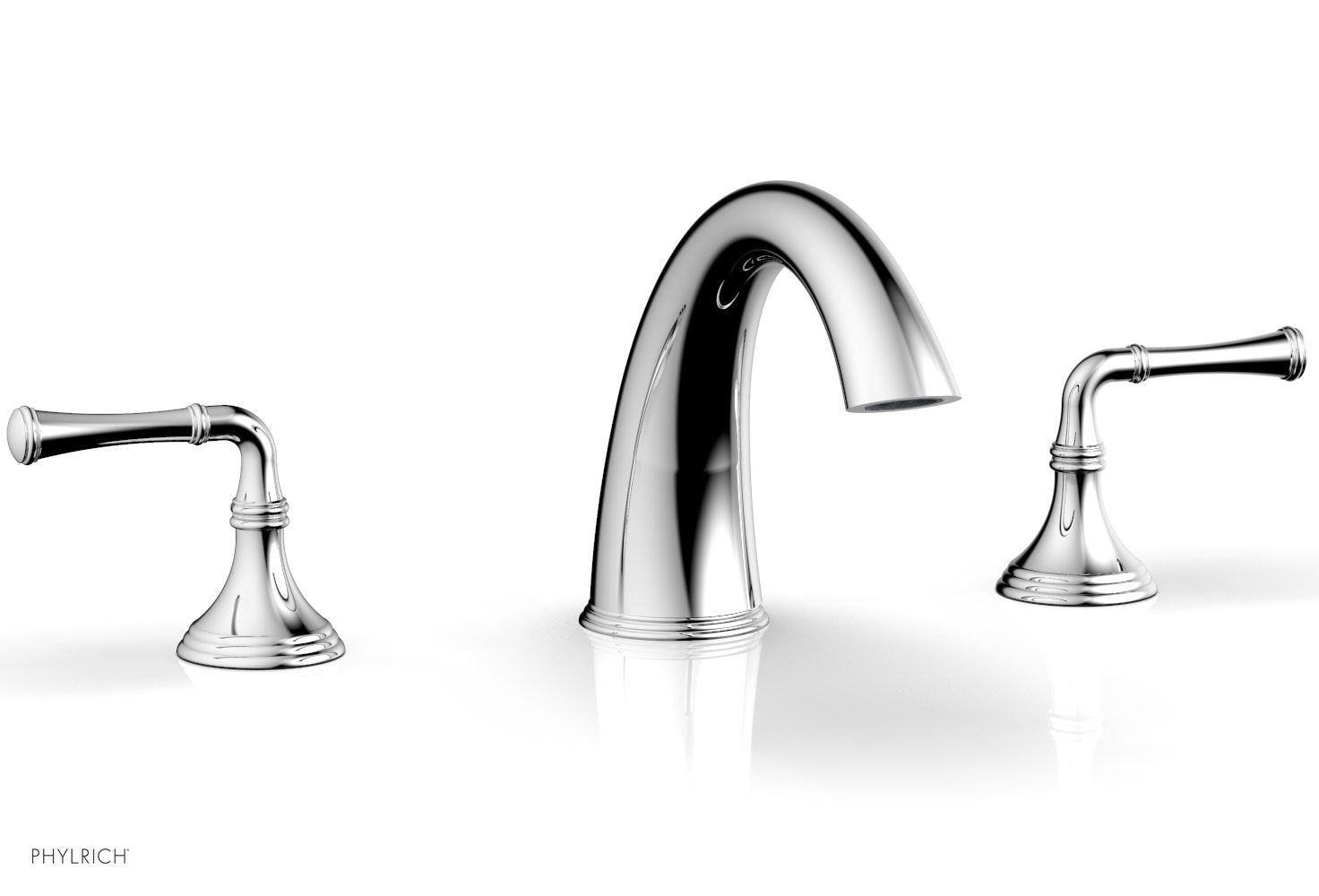 polished chrome deck tub set