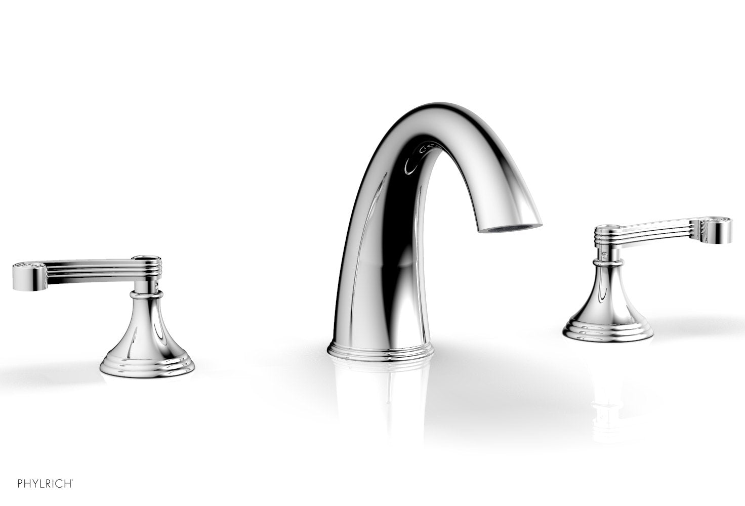 polished chrome deck tub set