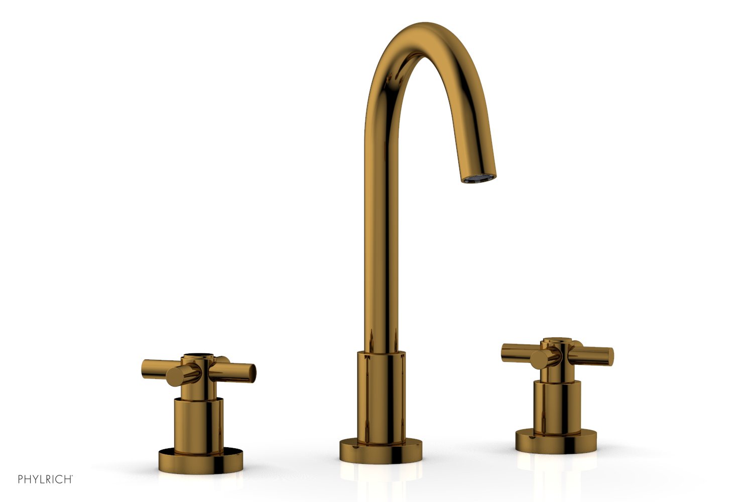 Phylrich BASIC Widespread Faucet, 10 1/2" High Spout, Tubular Cross Handles