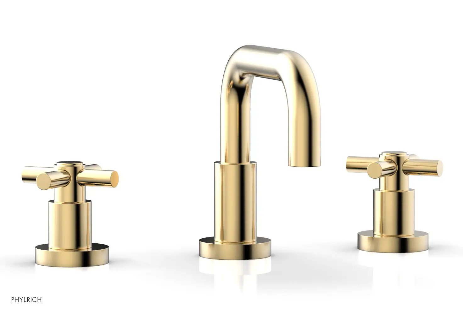 Phylrich BASIC Widespread Faucet, 6 3/8" High Spout, Tubular Cross Handles by Phylrich