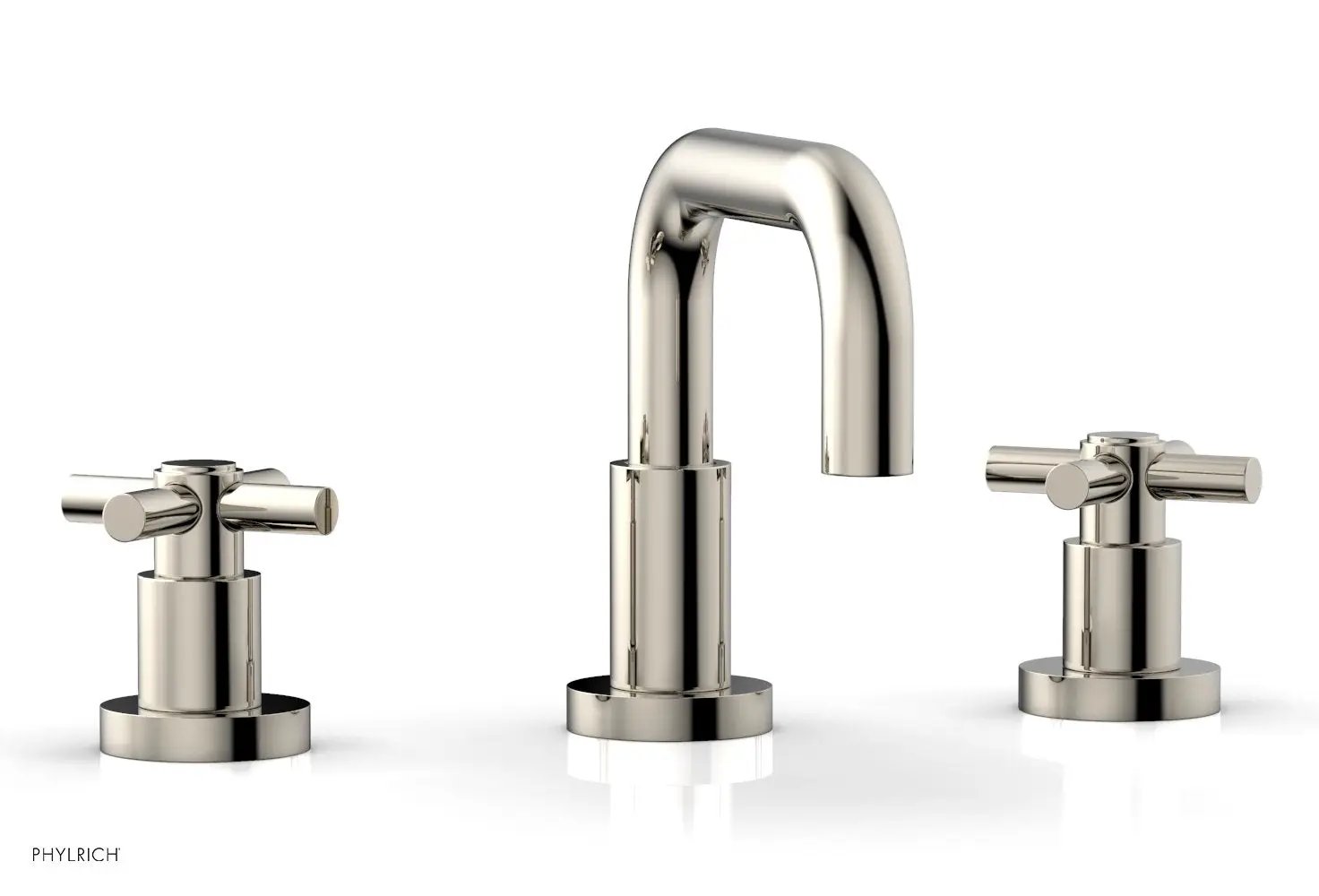 Phylrich BASIC Widespread Faucet, 6 3/8" High Spout, Tubular Cross Handles by Phylrich