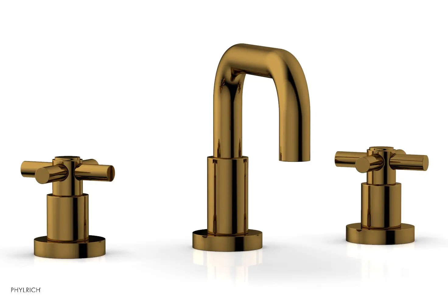 Phylrich BASIC Widespread Faucet, 6 3/8" High Spout, Tubular Cross Handles by Phylrich