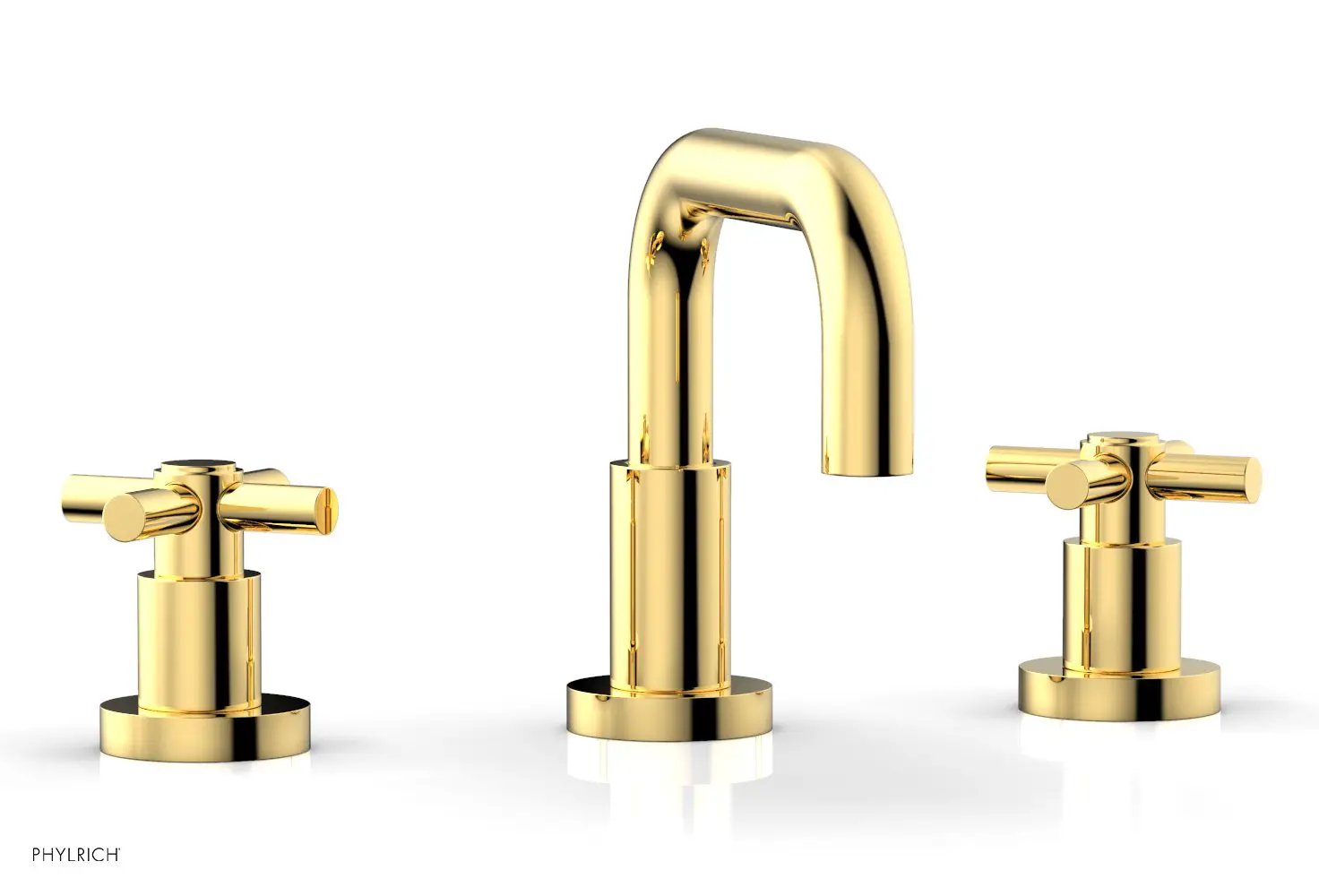 Phylrich BASIC Widespread Faucet, 6 3/8" High Spout, Tubular Cross Handles by Phylrich
