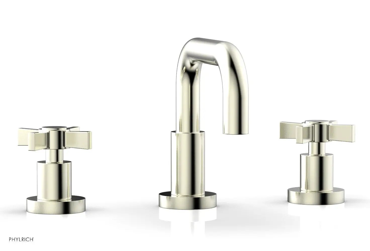 Phylrich BASIC Widespread Faucet, 6 3/8" High Spout, Blade Cross Handles by Phylrich
