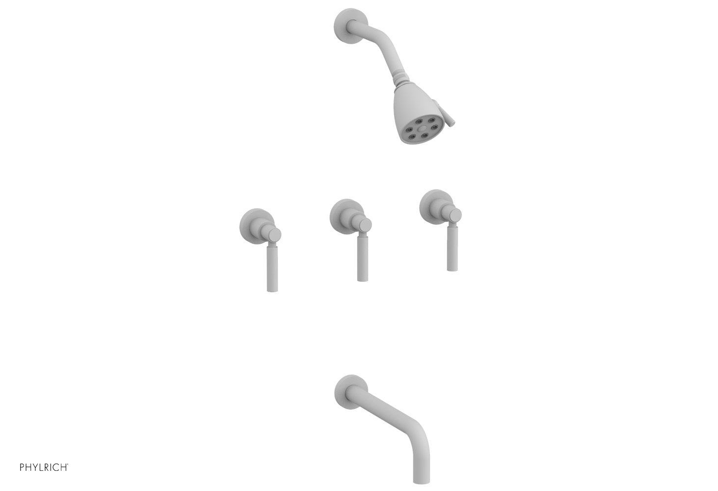 Phylrich BASIC Three Handle Tub and Shower Set 10" Spout - Lever Handles by Phylrich