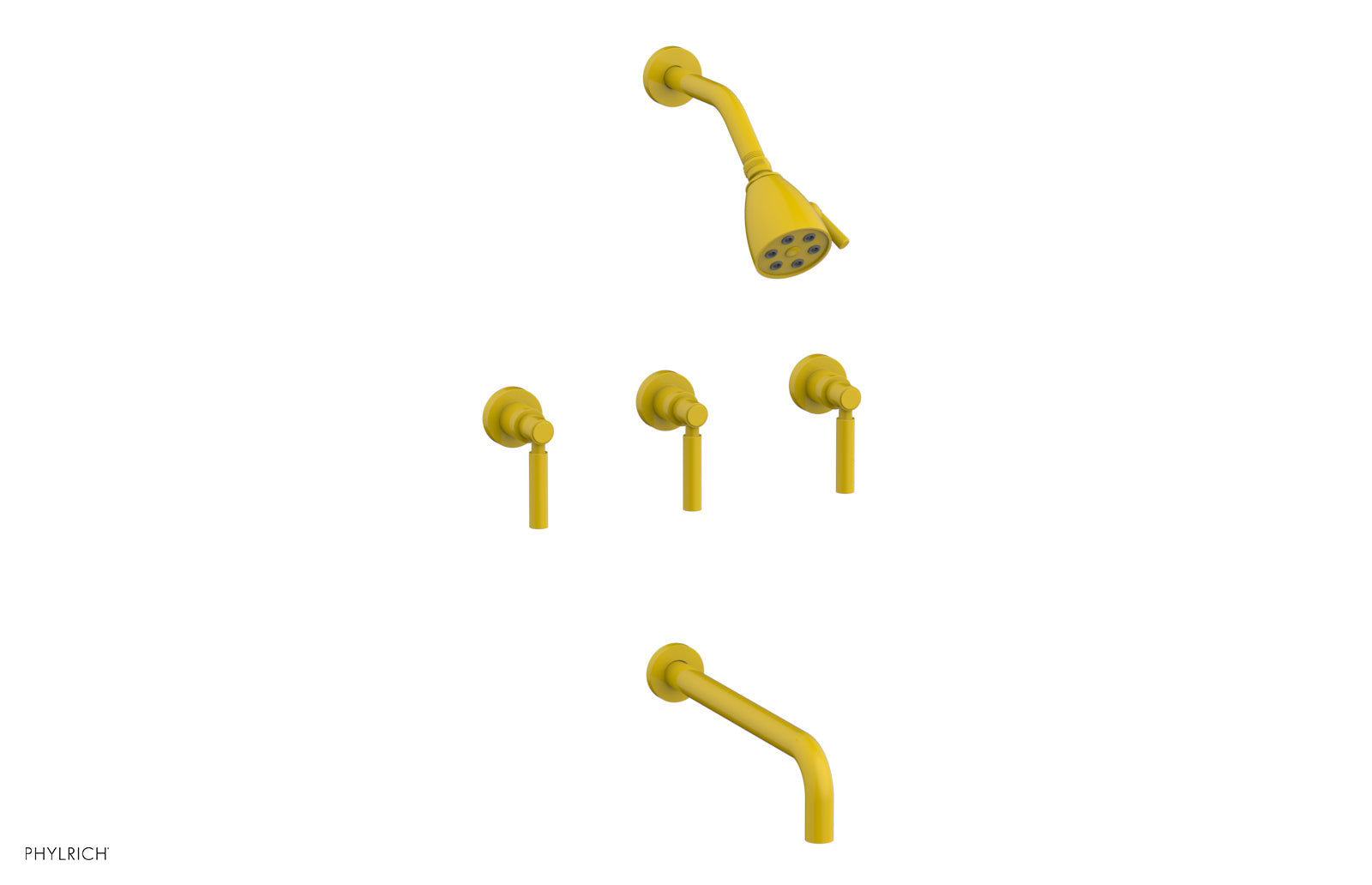 Phylrich BASIC Three Handle Tub and Shower Set 12" Spout - Lever Handles by Phylrich