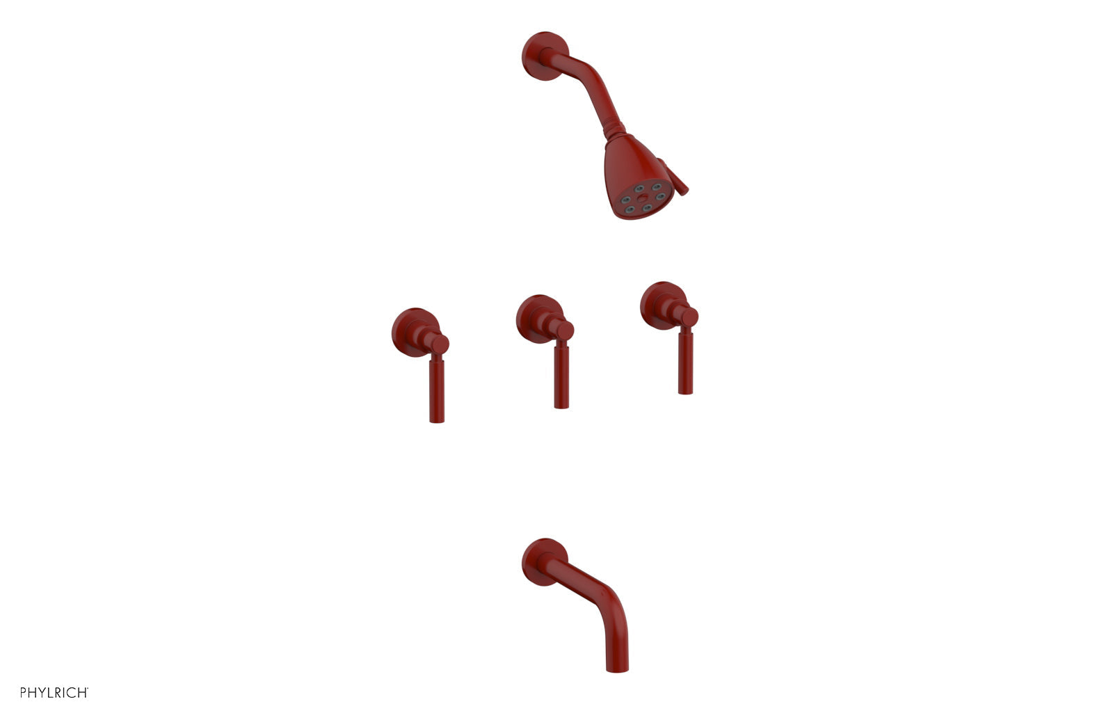 Phylrich BASIC Three Handle Tub and Shower Set 7 1/2" Spout - Lever Handles