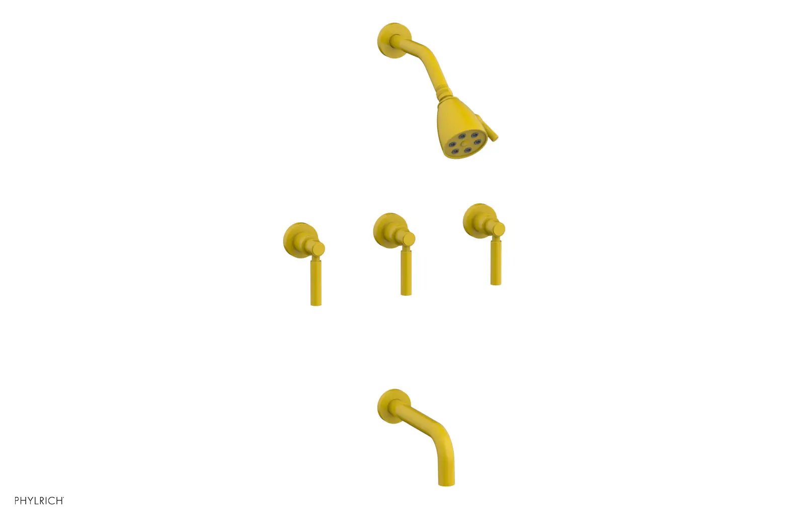 Phylrich BASIC Three Handle Tub and Shower Set 7 1/2" Spout - Lever Handles by Phylrich