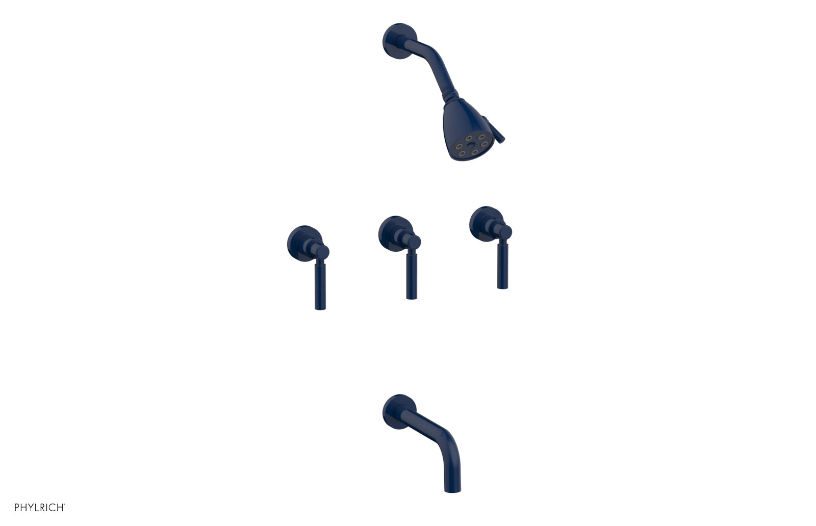 Phylrich BASIC Three Handle Tub and Shower Set 7 1/2" Spout - Lever Handles