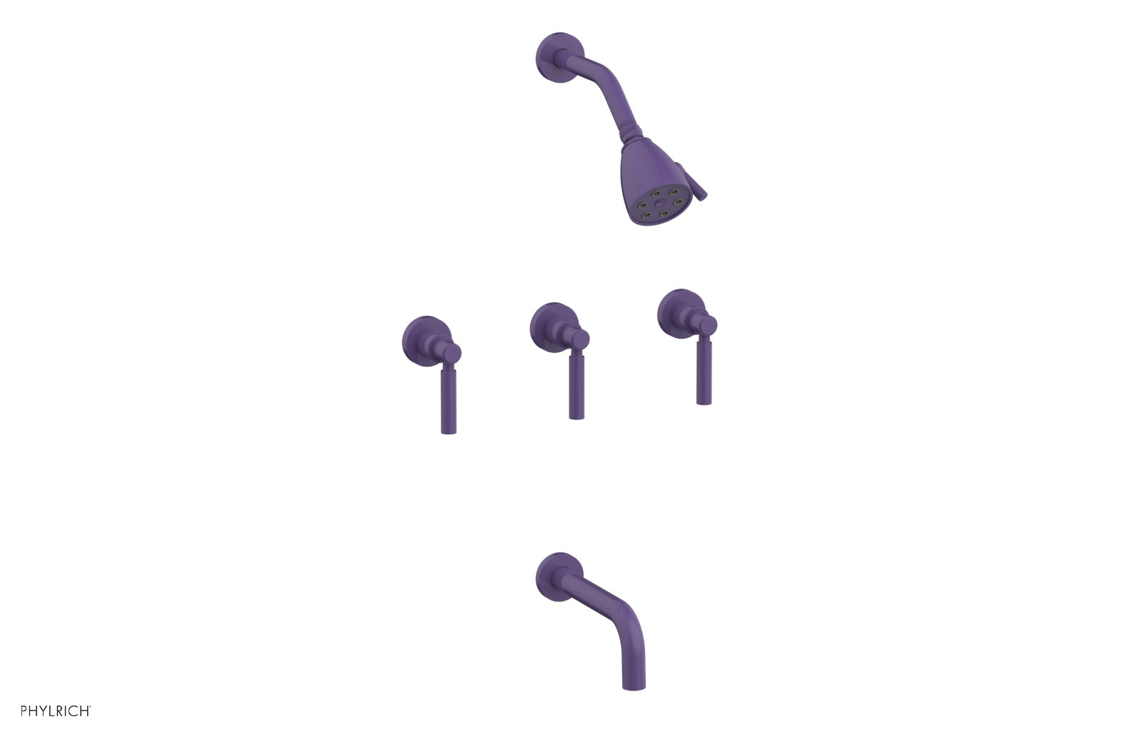 Phylrich BASIC Three Handle Tub and Shower Set 7 1/2" Spout - Lever Handles