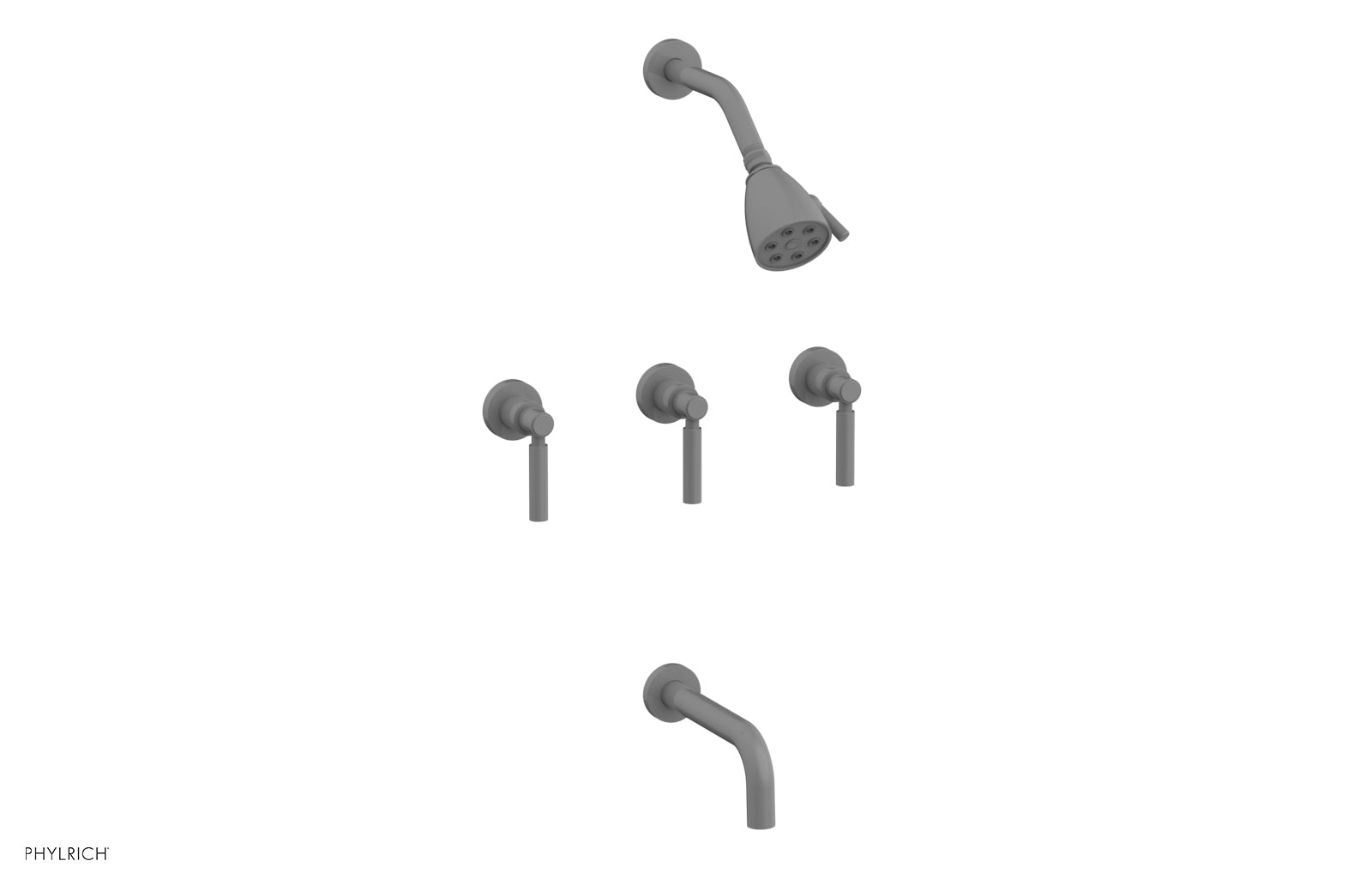 Phylrich BASIC Three Handle Tub and Shower Set 7 1/2" Spout - Lever Handles by Phylrich