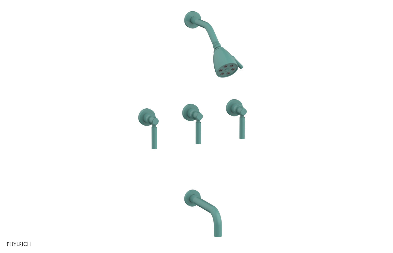 Phylrich BASIC Three Handle Tub and Shower Set 7 1/2" Spout - Lever Handles by Phylrich