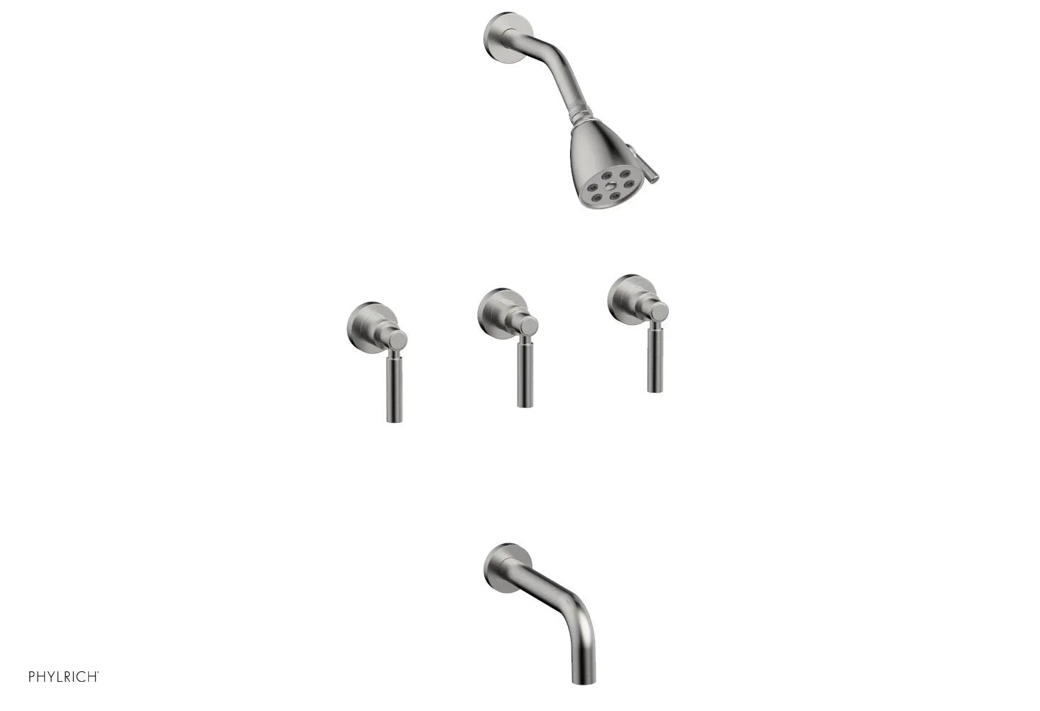 Phylrich BASIC Three Handle Tub and Shower Set 7 1/2" Spout - Lever Handles by Phylrich