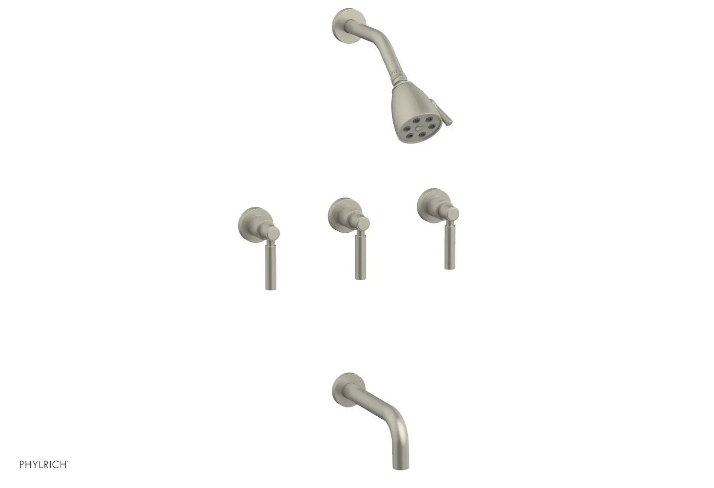 Phylrich BASIC Three Handle Tub and Shower Set 7 1/2" Spout - Lever Handles by Phylrich