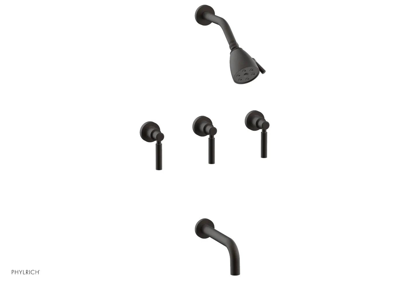 Phylrich BASIC Three Handle Tub and Shower Set 7 1/2" Spout - Lever Handles by Phylrich