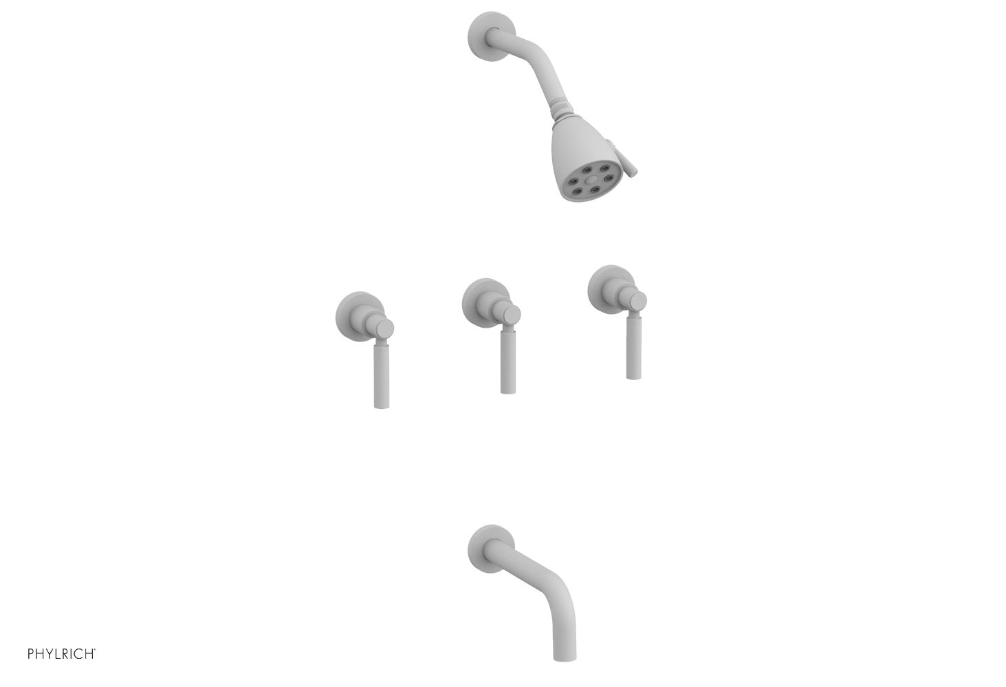 Phylrich BASIC Three Handle Tub and Shower Set 7 1/2" Spout - Lever Handles by Phylrich