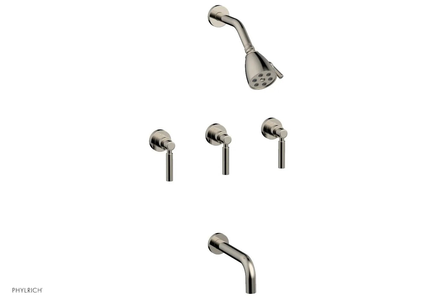 Phylrich BASIC Three Handle Tub and Shower Set 7 1/2" Spout - Lever Handles by Phylrich