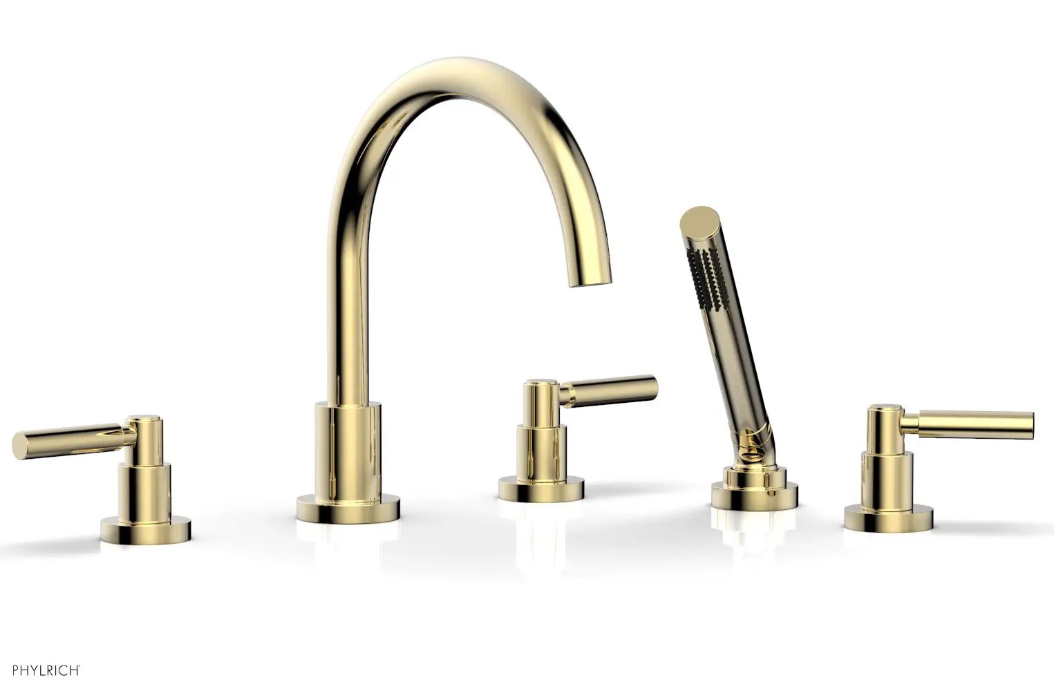 Phylrich BASIC Deck Tub Set with Hand Shower - Lever Handles by Phylrich