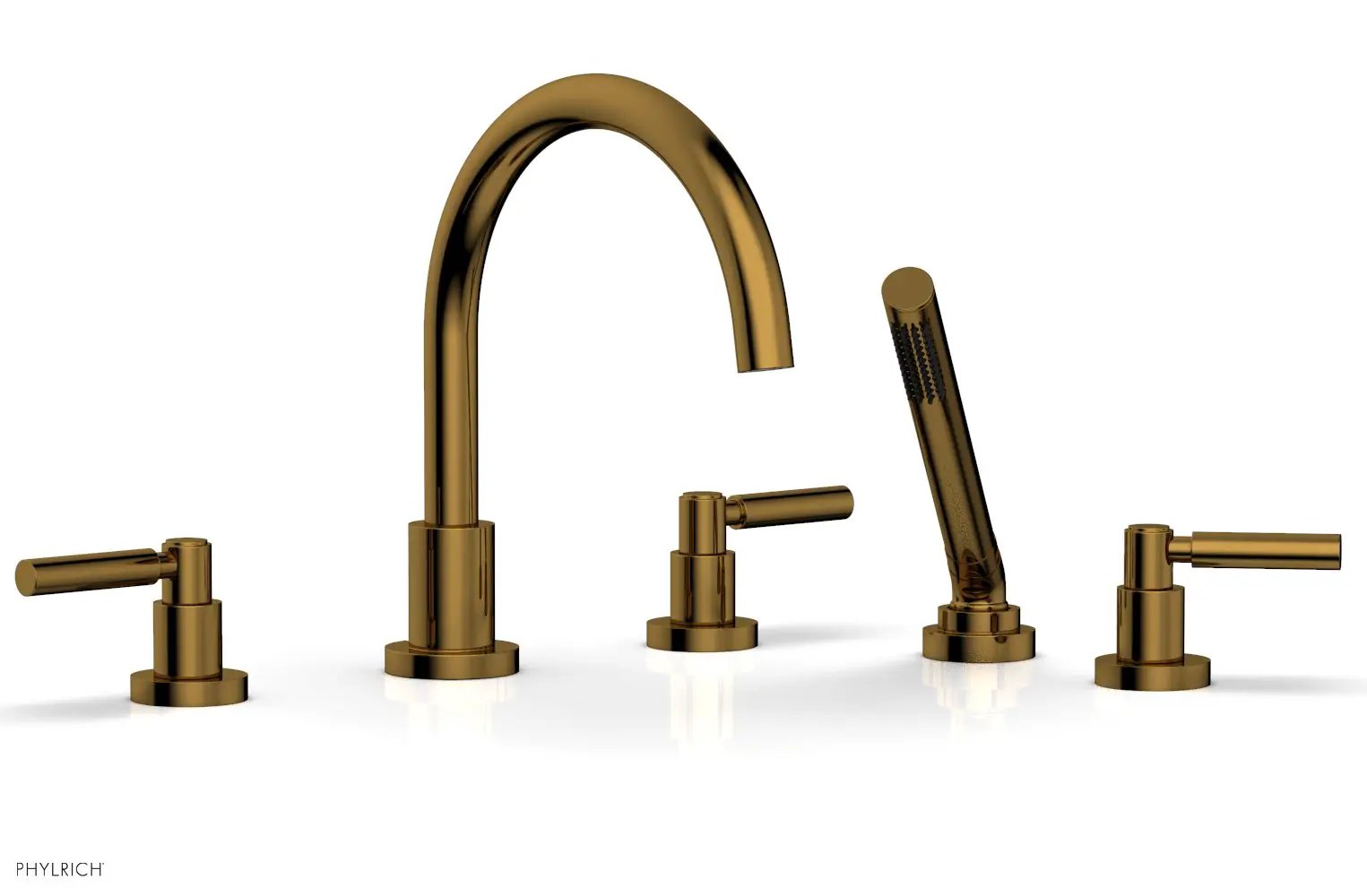 Phylrich BASIC Deck Tub Set with Hand Shower - Lever Handles by Phylrich