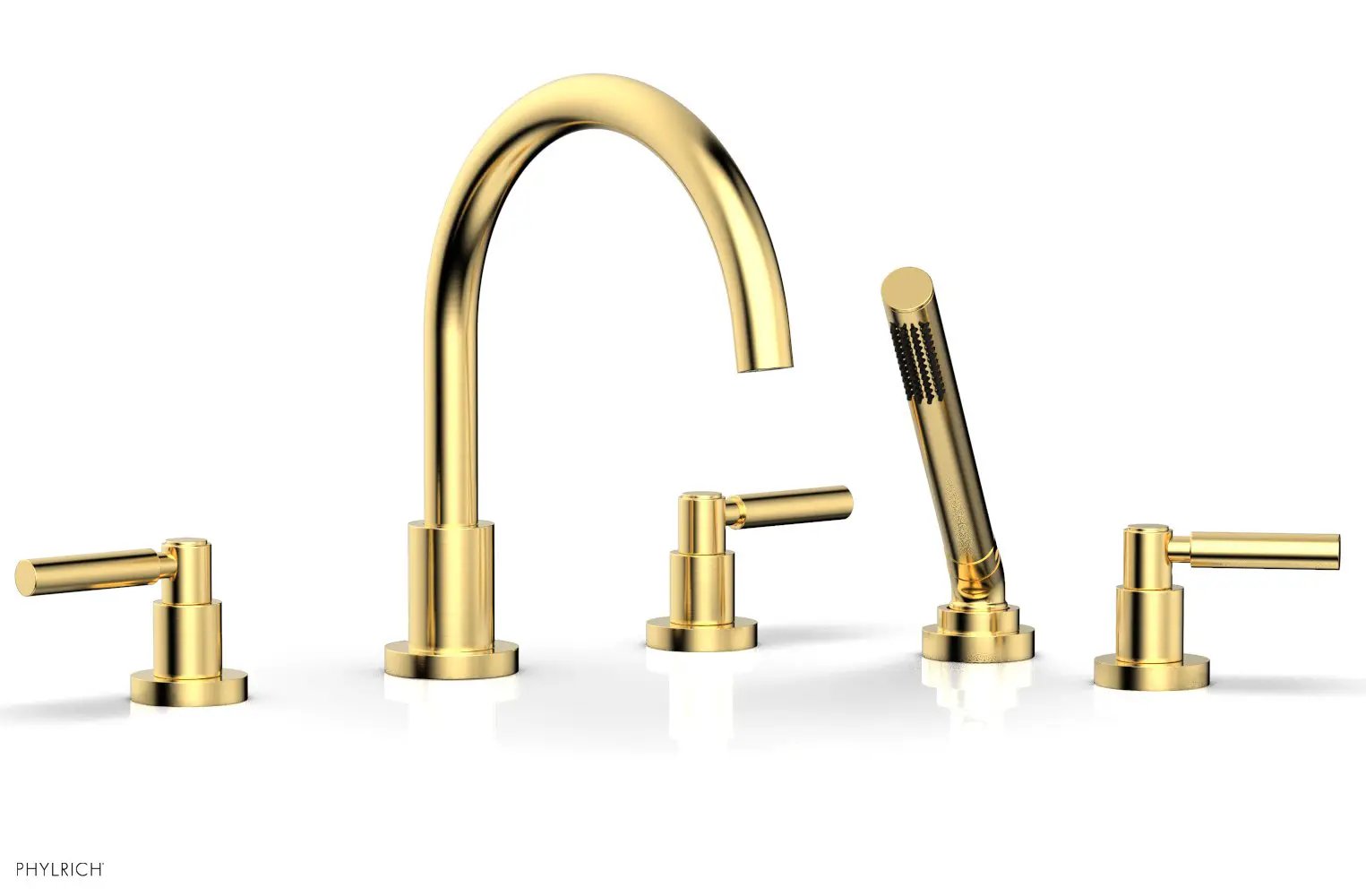Phylrich BASIC Deck Tub Set with Hand Shower - Lever Handles by Phylrich
