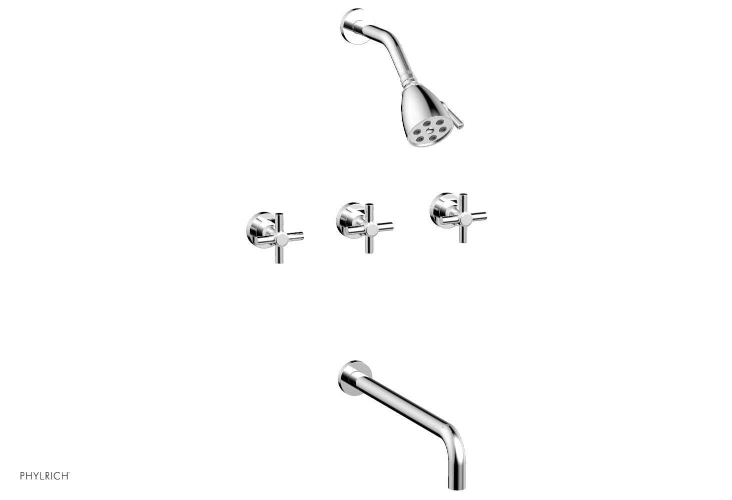 polished chrome shower set