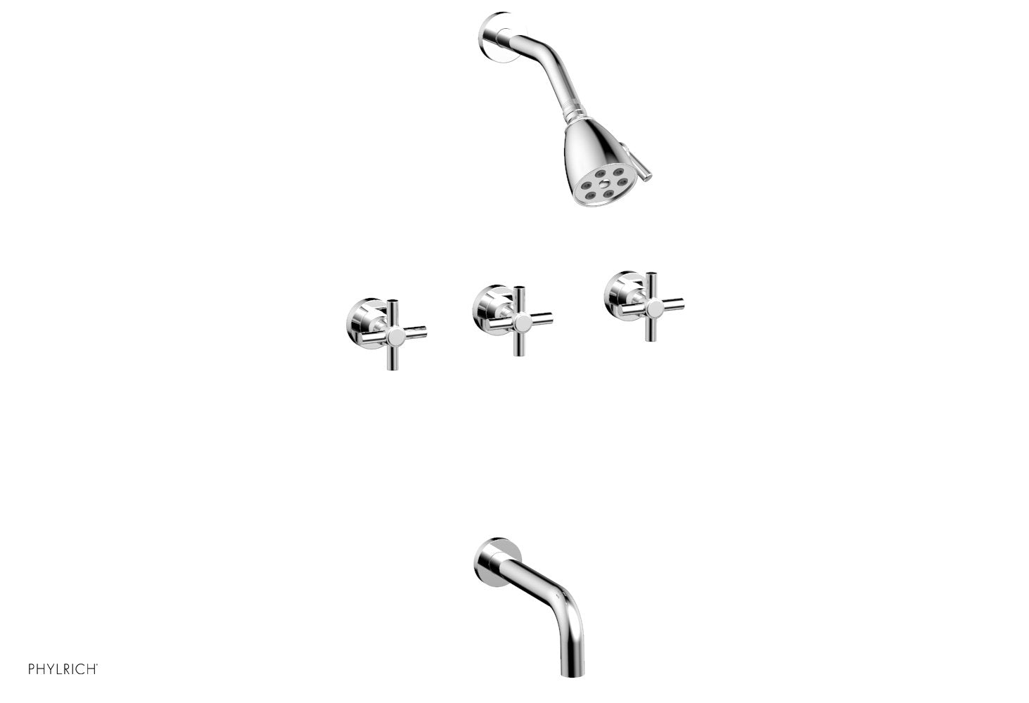 polished chrome shower set