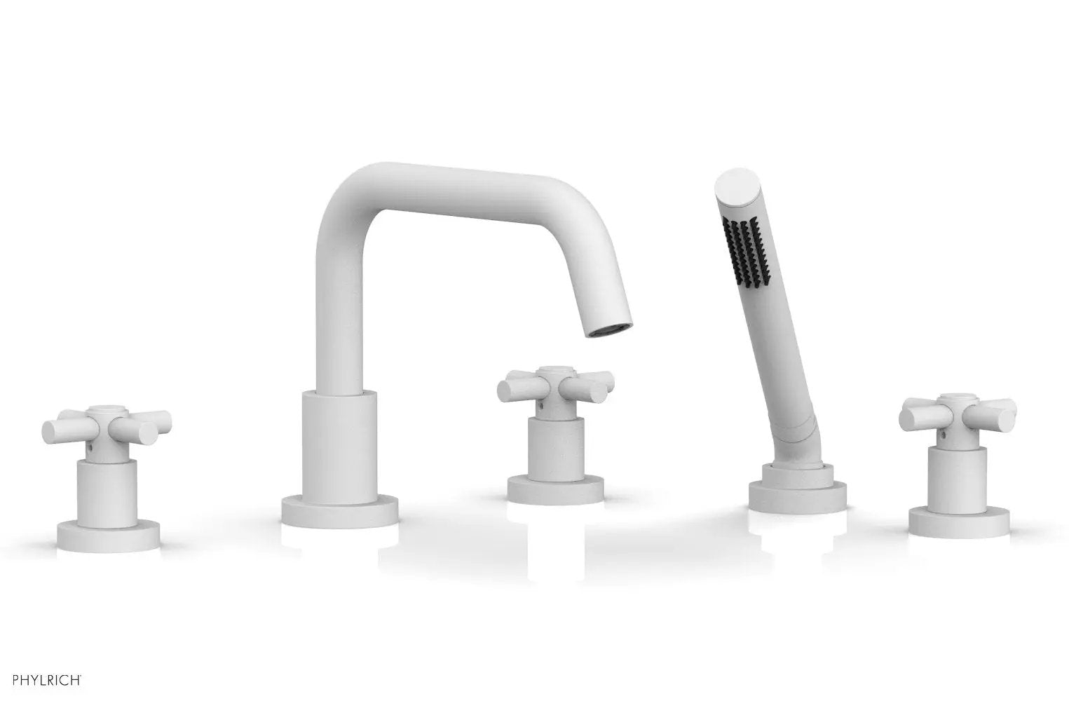 Phylrich BASIC Deck Tub Set with Hand Shower - Tubular Cross Handles by Phylrich