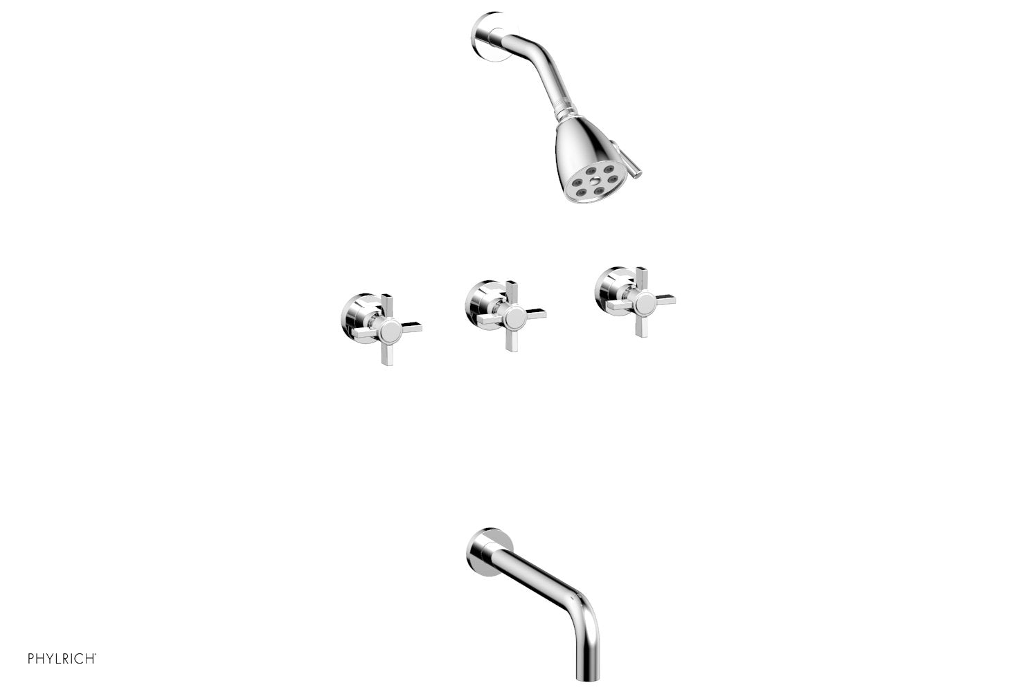 polished chrome shower set
