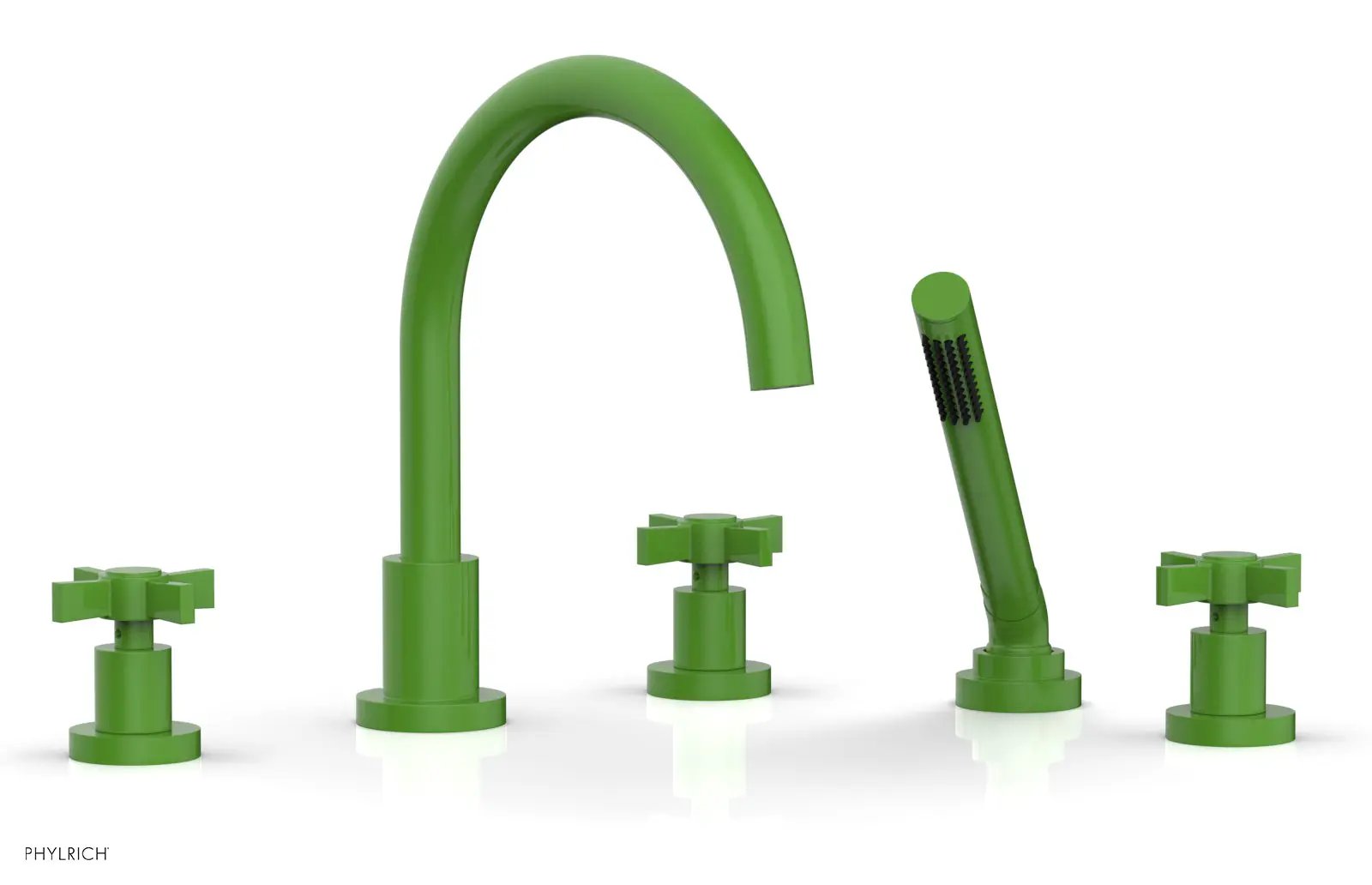 Phylrich BASIC Deck Tub Set with Hand Shower - Blade Cross Handles by Phylrich