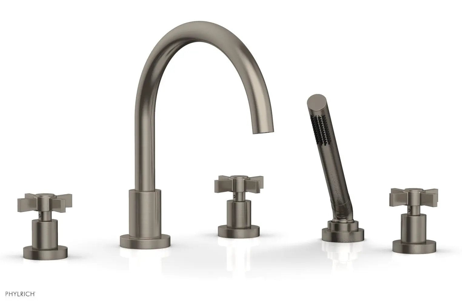 Phylrich BASIC Deck Tub Set with Hand Shower - Blade Cross Handles by Phylrich