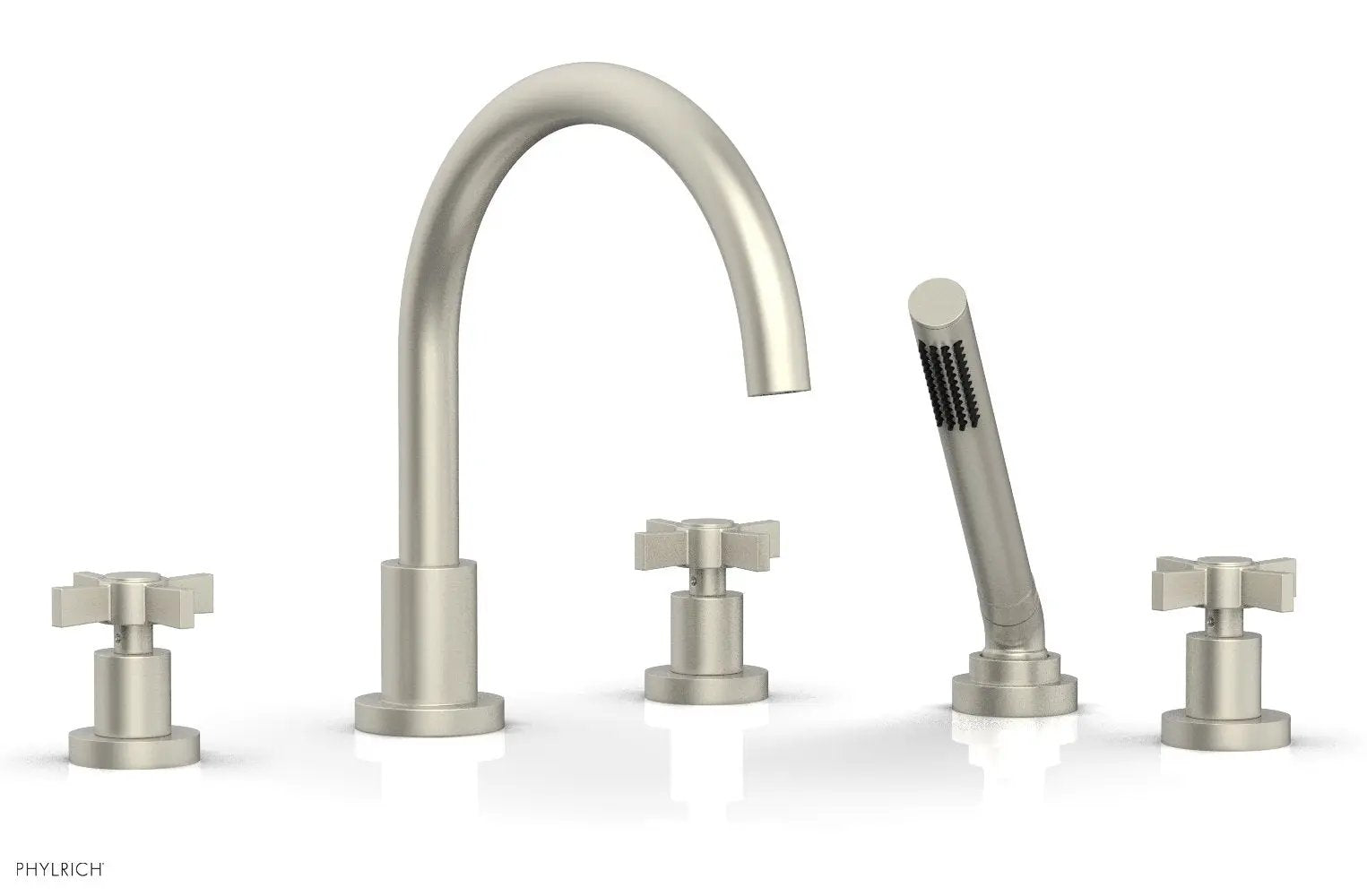Phylrich BASIC Deck Tub Set with Hand Shower - Blade Cross Handles by Phylrich