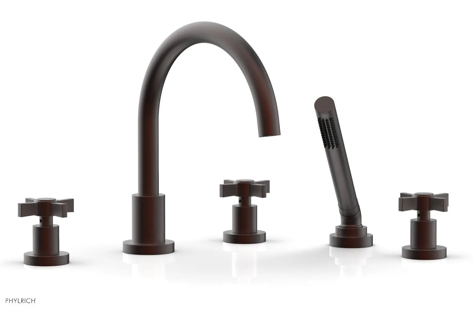 Phylrich BASIC Deck Tub Set with Hand Shower - Blade Cross Handles by Phylrich