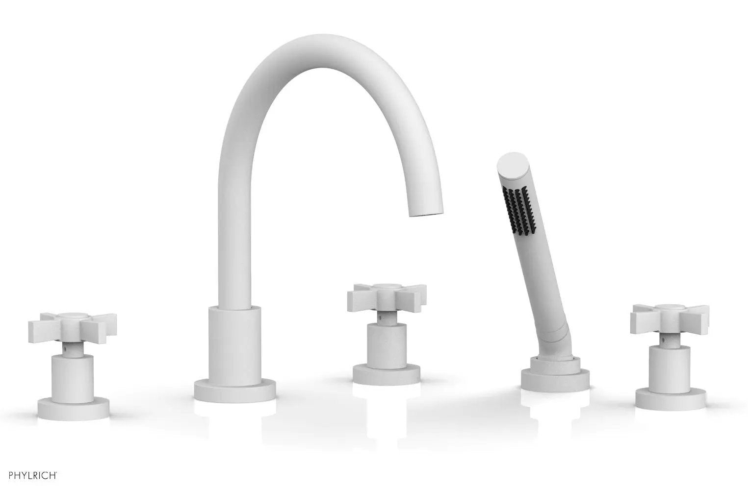 Phylrich BASIC Deck Tub Set with Hand Shower - Blade Cross Handles by Phylrich